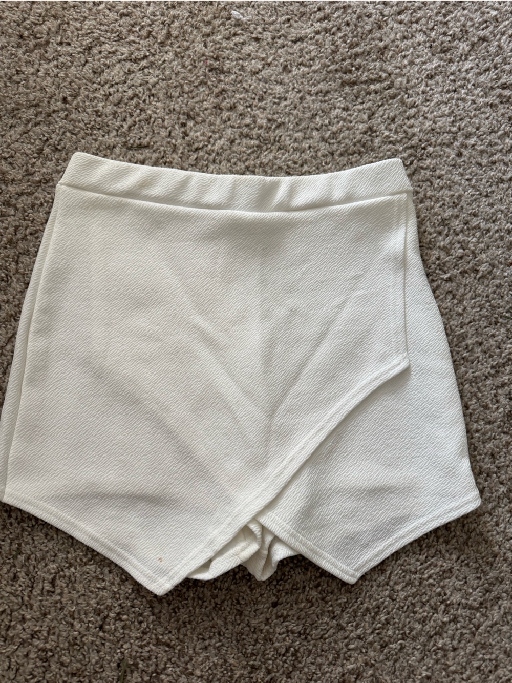 Boohoo White Girls' Skort-Style Knit Shorts